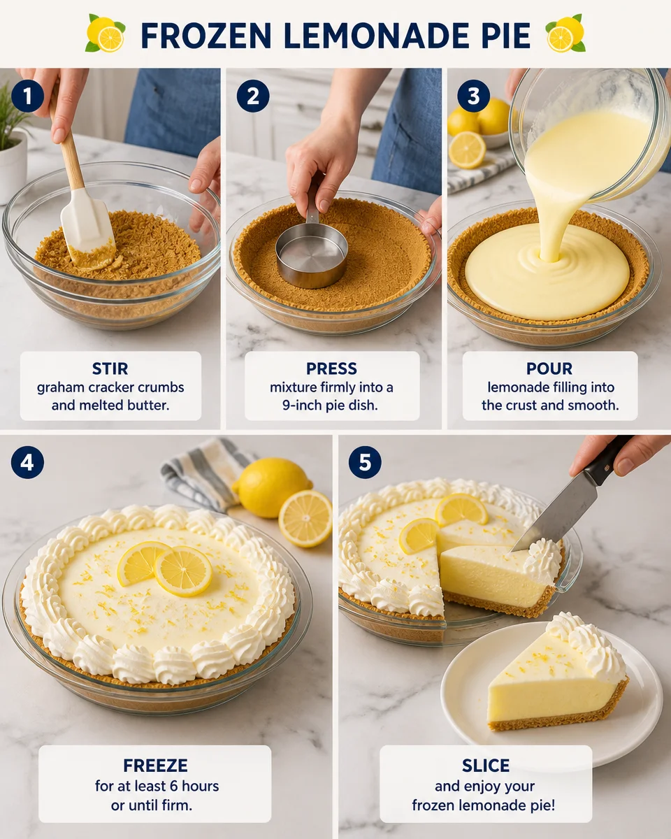 Frozen Lemonade Pie with Graham Cracker Crust