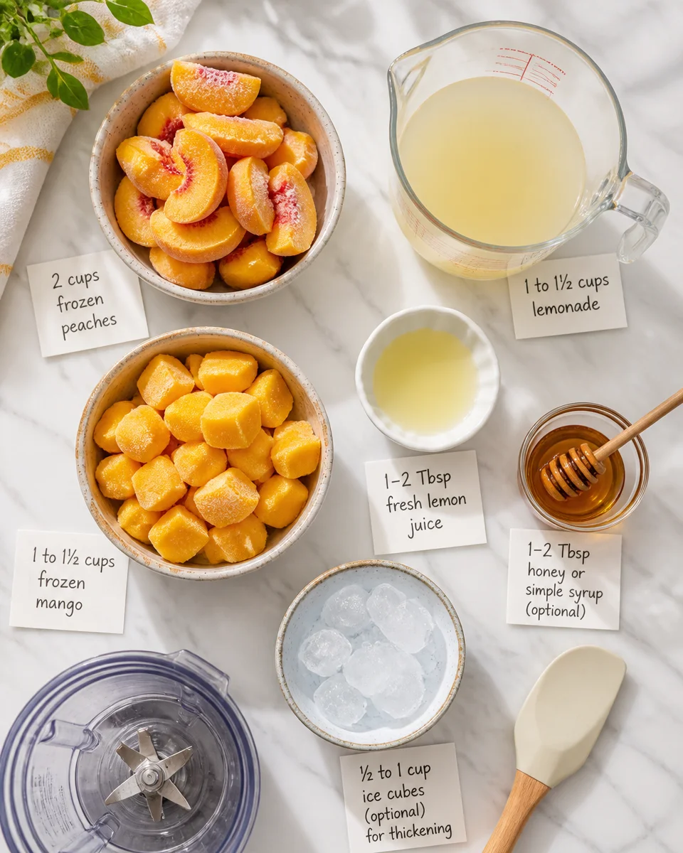 Frozen Peach Mango Lemonade Slush