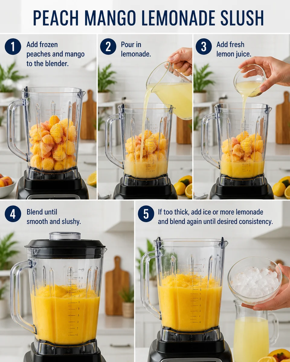 Frozen Peach Mango Lemonade Slush