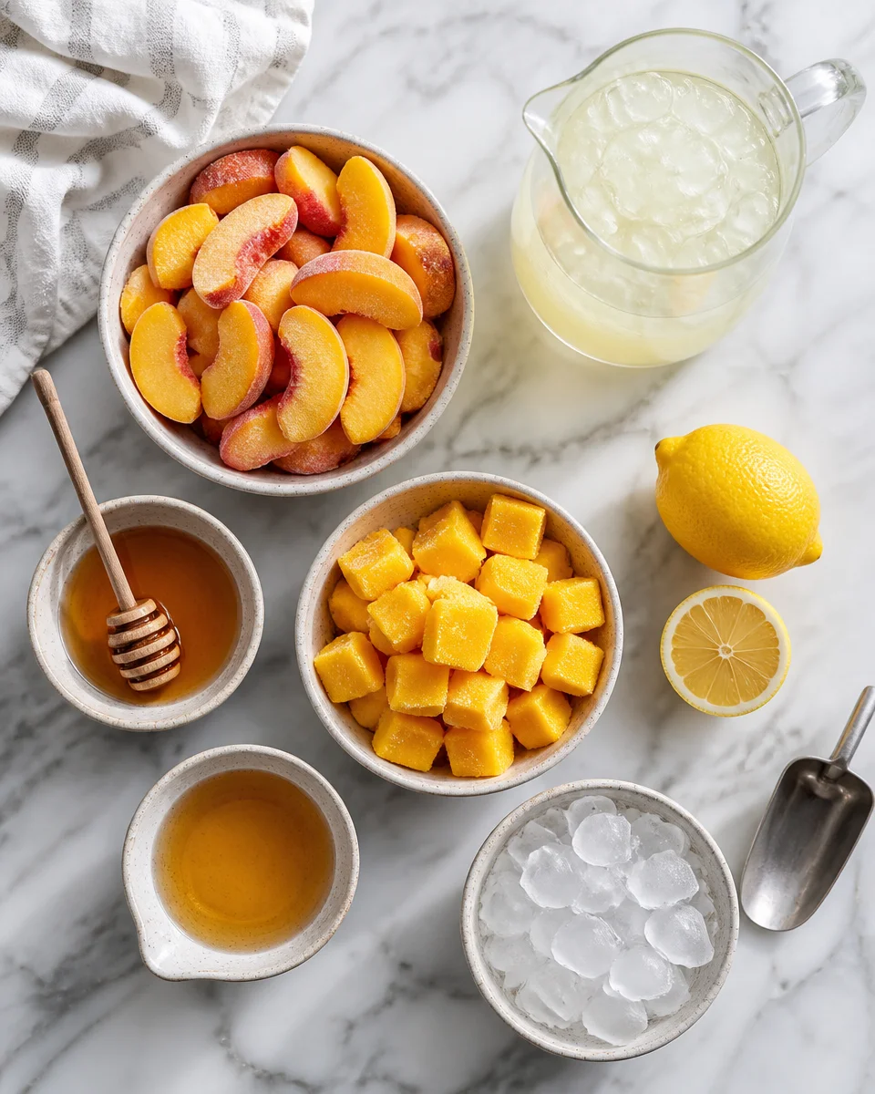 Frozen Peach Mango Lemonade Slush