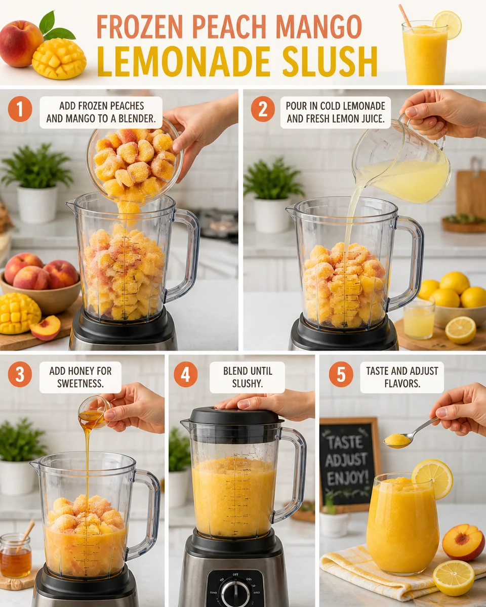 Frozen Peach Mango Lemonade Slush