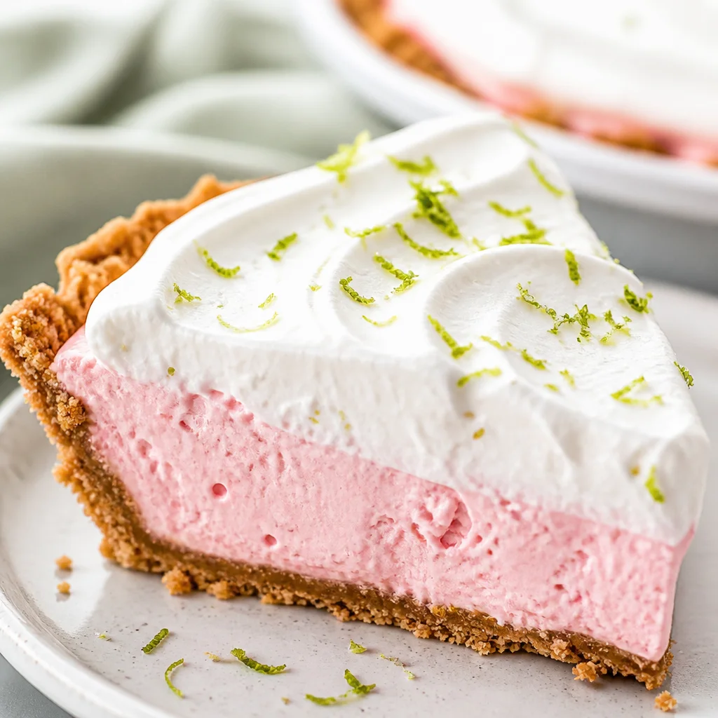 Frozen Strawberry Margarita Pie with a creamy filling and pretzel crust, garnished with strawberries.