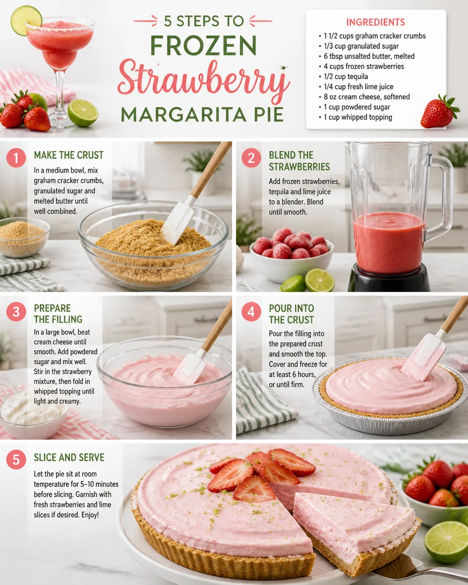 Frozen Strawberry Margarita Pie