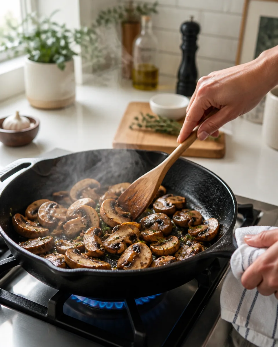 Garlic Butter Steak and Mushroom Creamy Gnocchi