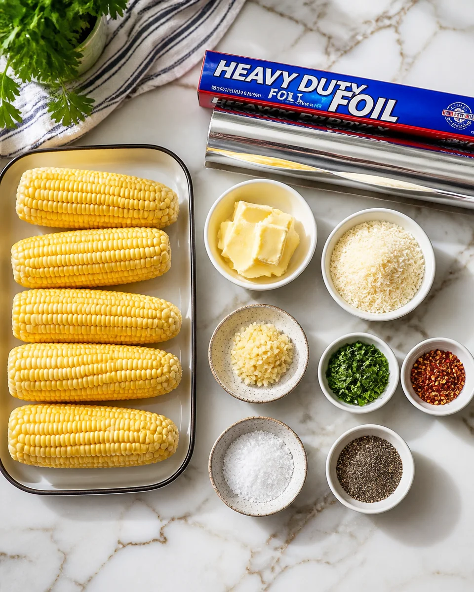 Garlic Parmesan Corn on the Cob Foil Packets