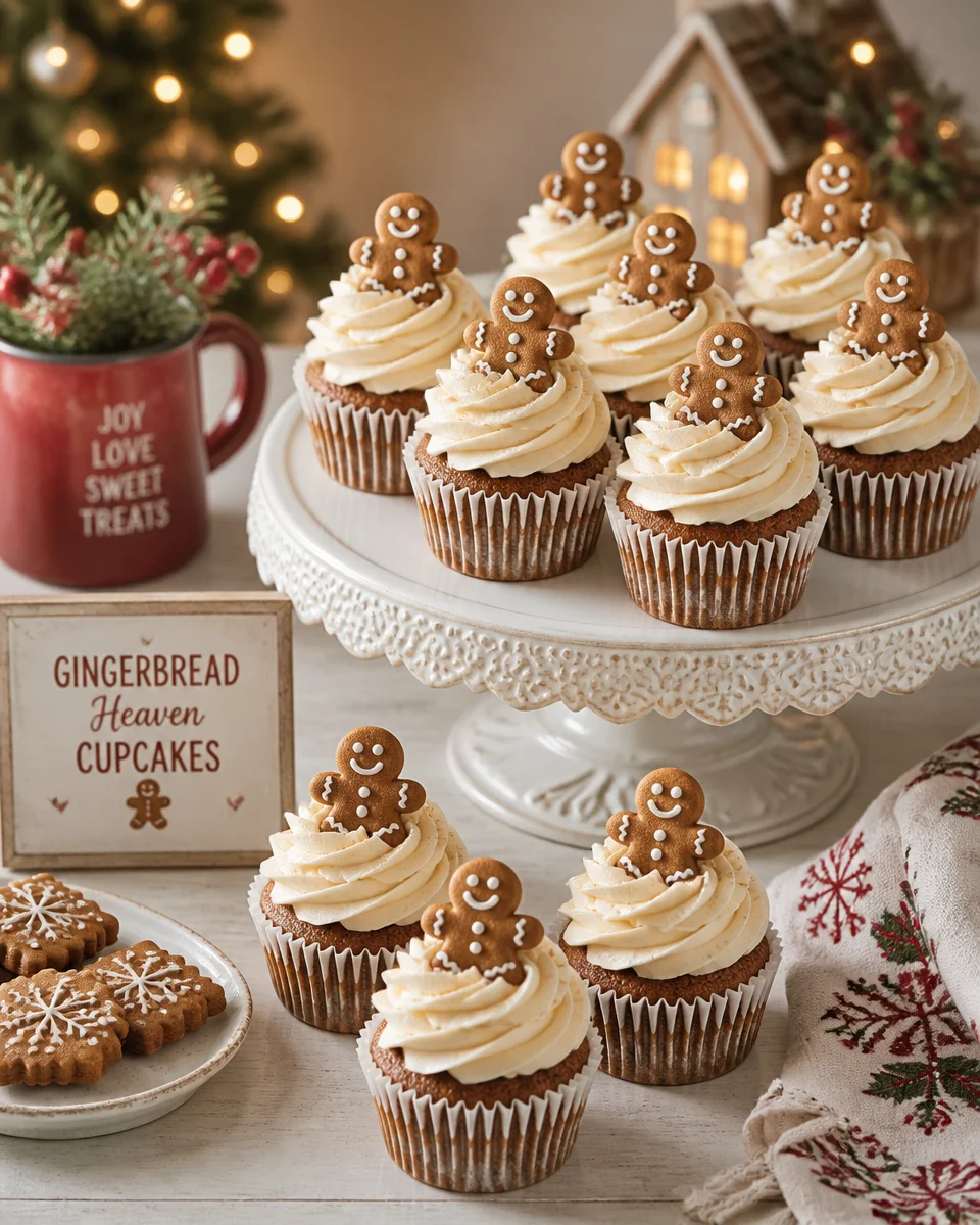 Gingerbread Heaven Cupcakes with Cream Cheese Frosting