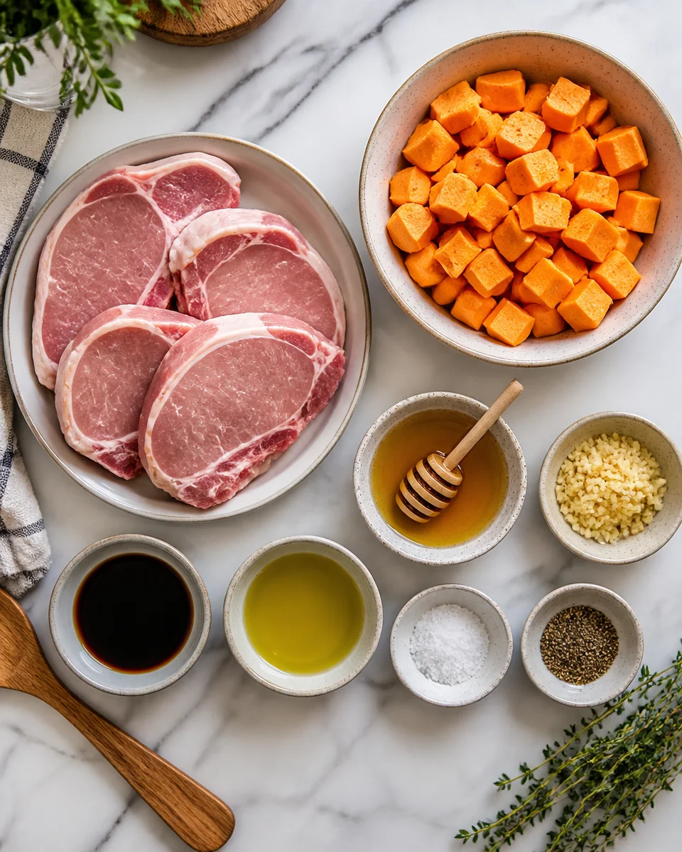 Honey Garlic Pork Chop and Sweet Potato Foil Packets