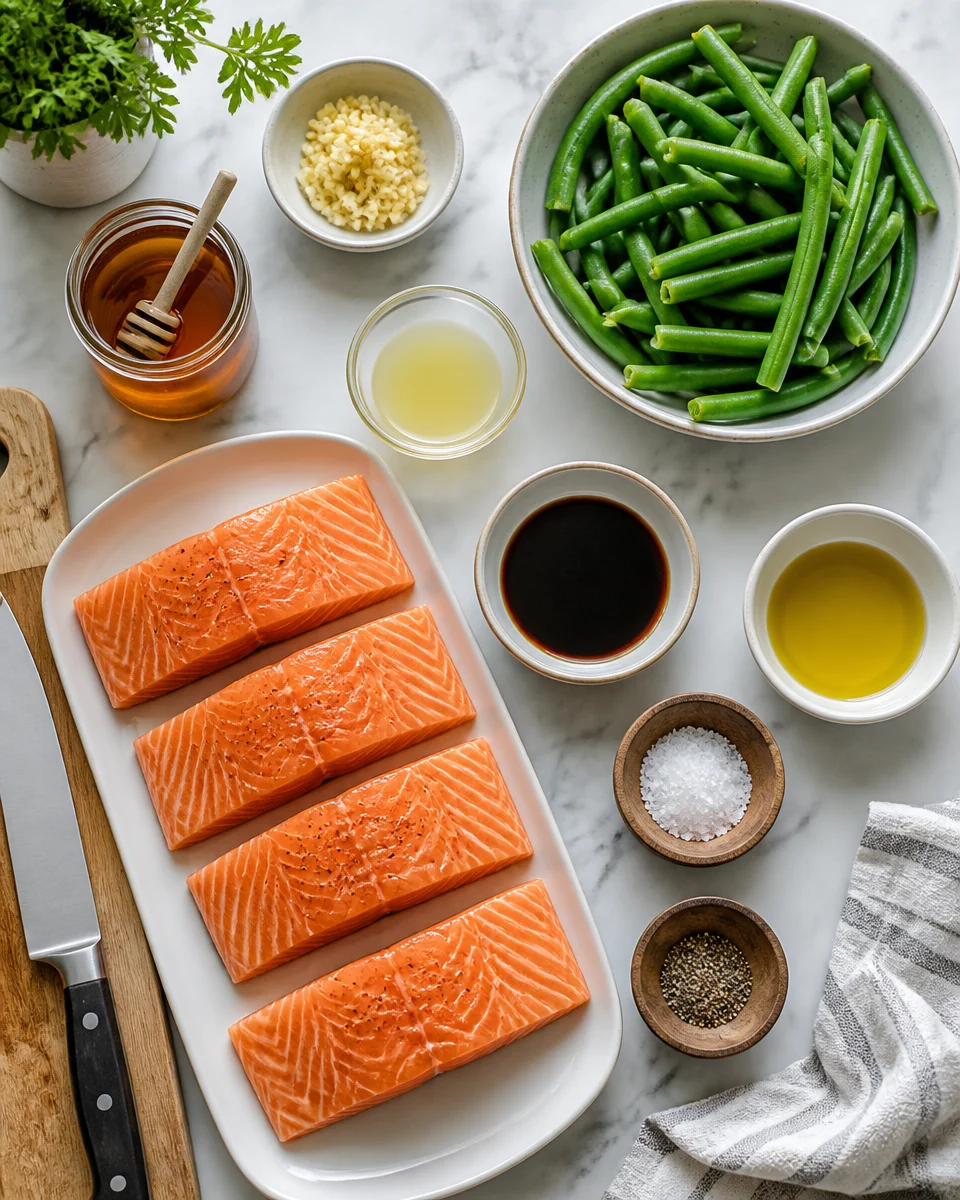 Honey Garlic Salmon Sheet Pan with Green Beans