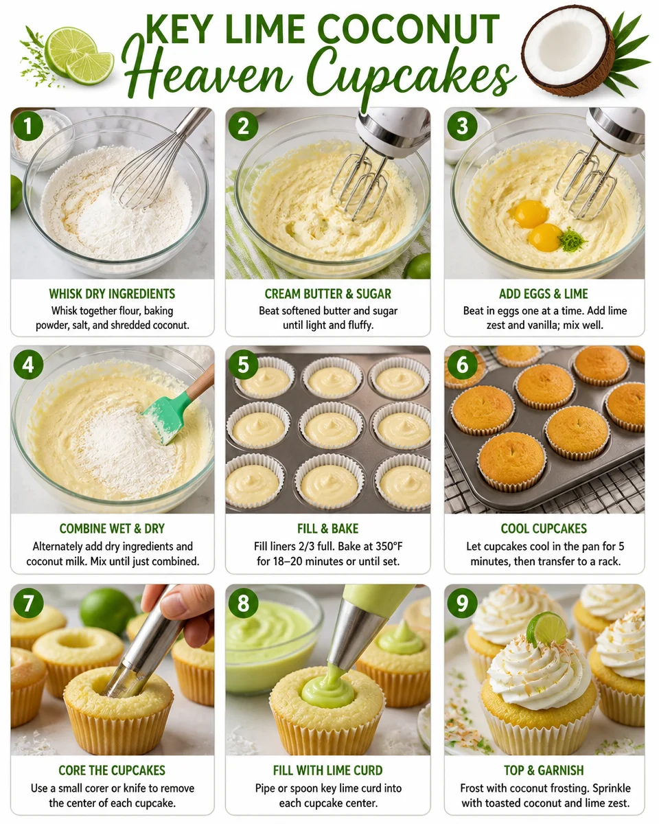 Key Lime Coconut Heaven Cupcakes