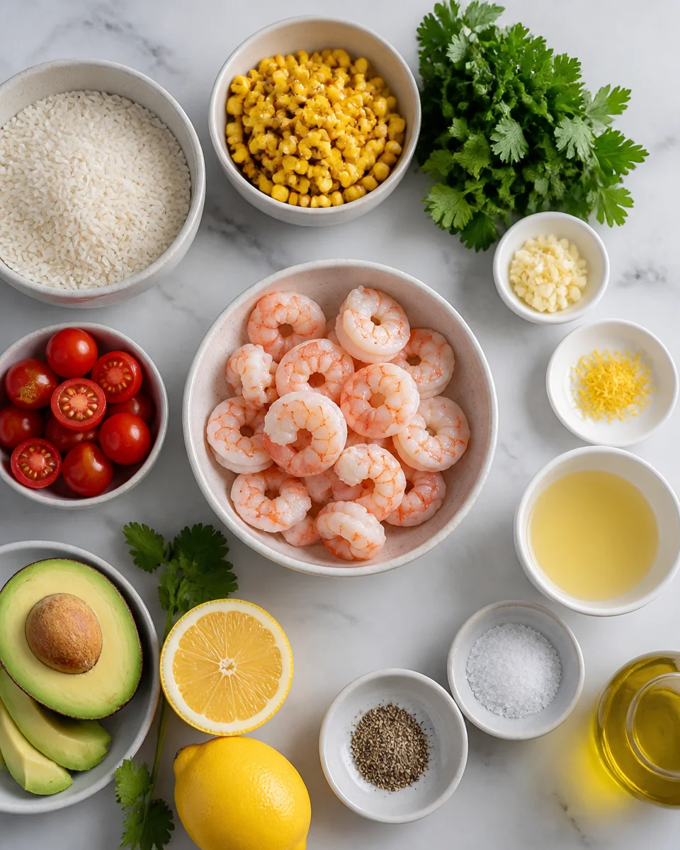 Lemon Herb Shrimp and Roasted Corn Rice Bowl