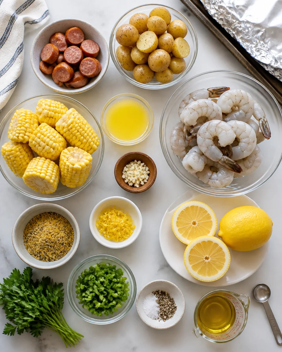 Lemon Pepper Shrimp and Corn Foil Packets
