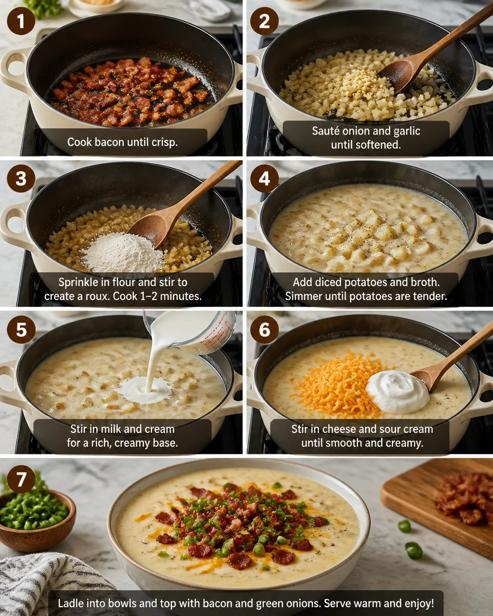 Loaded Baked Potato Soup with Bacon and Cheddar