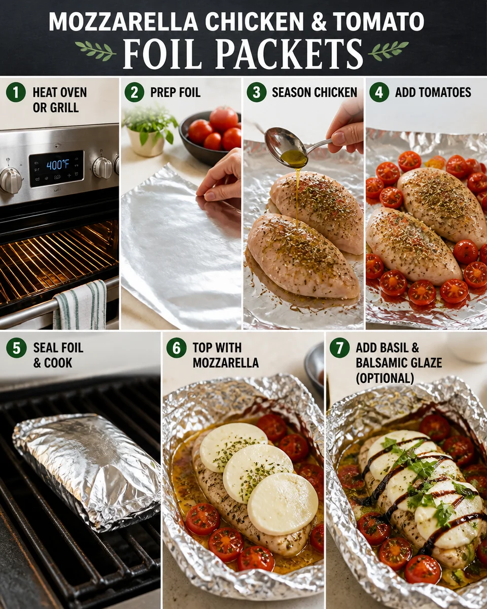 Mozzarella Chicken and Tomato Foil Packets
