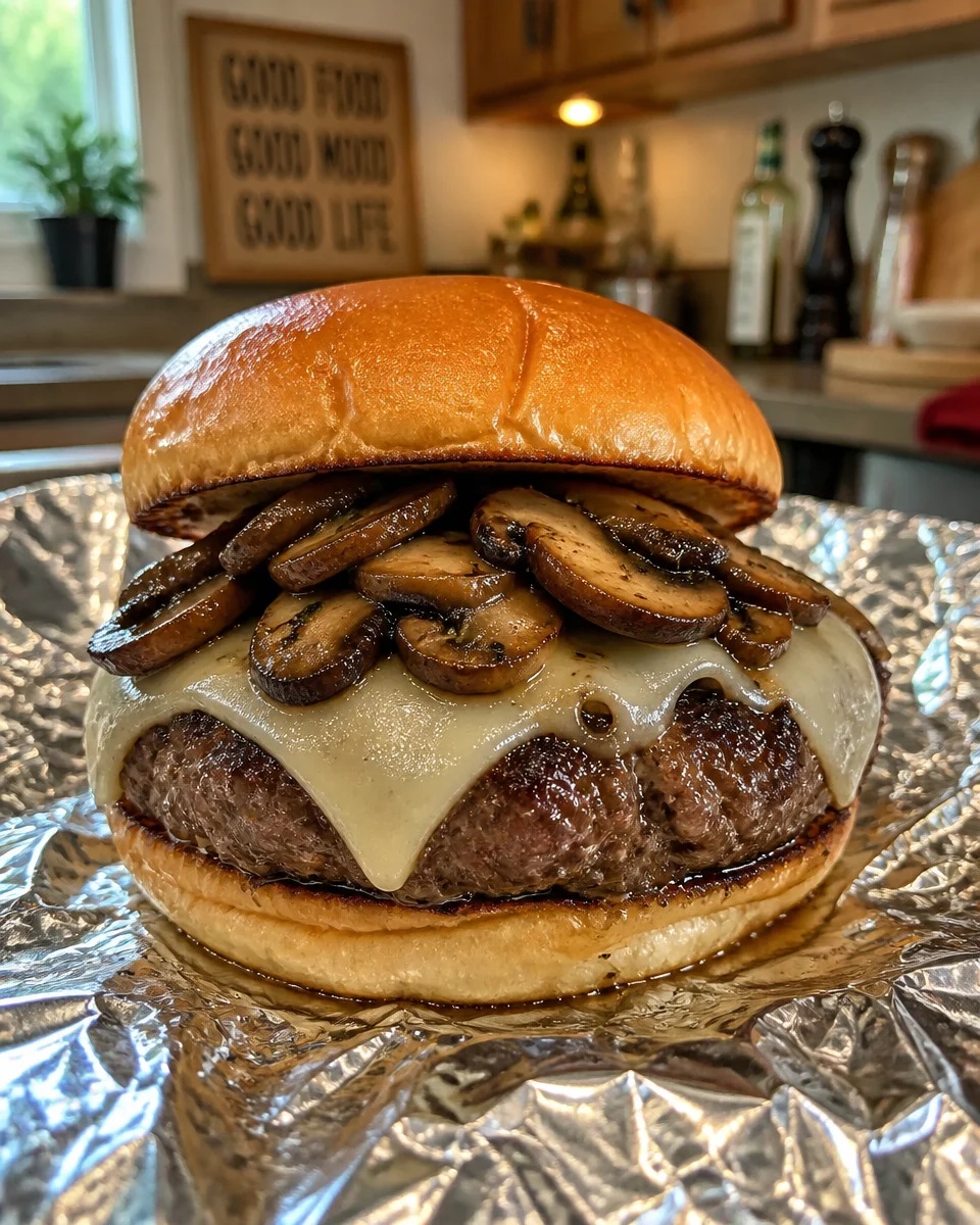 Mushroom And Swiss Burger Foil Packets