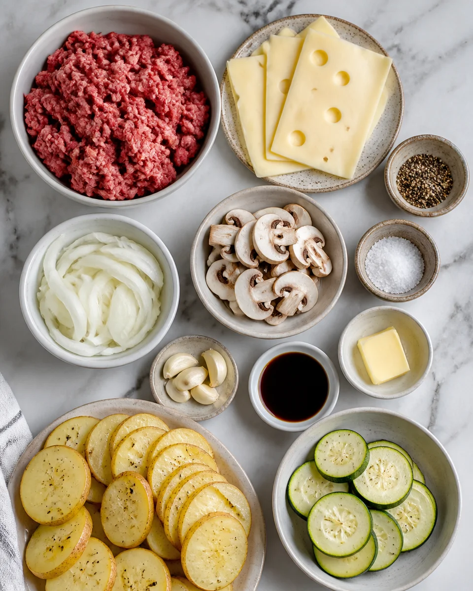 Mushroom And Swiss Burger Foil Packets