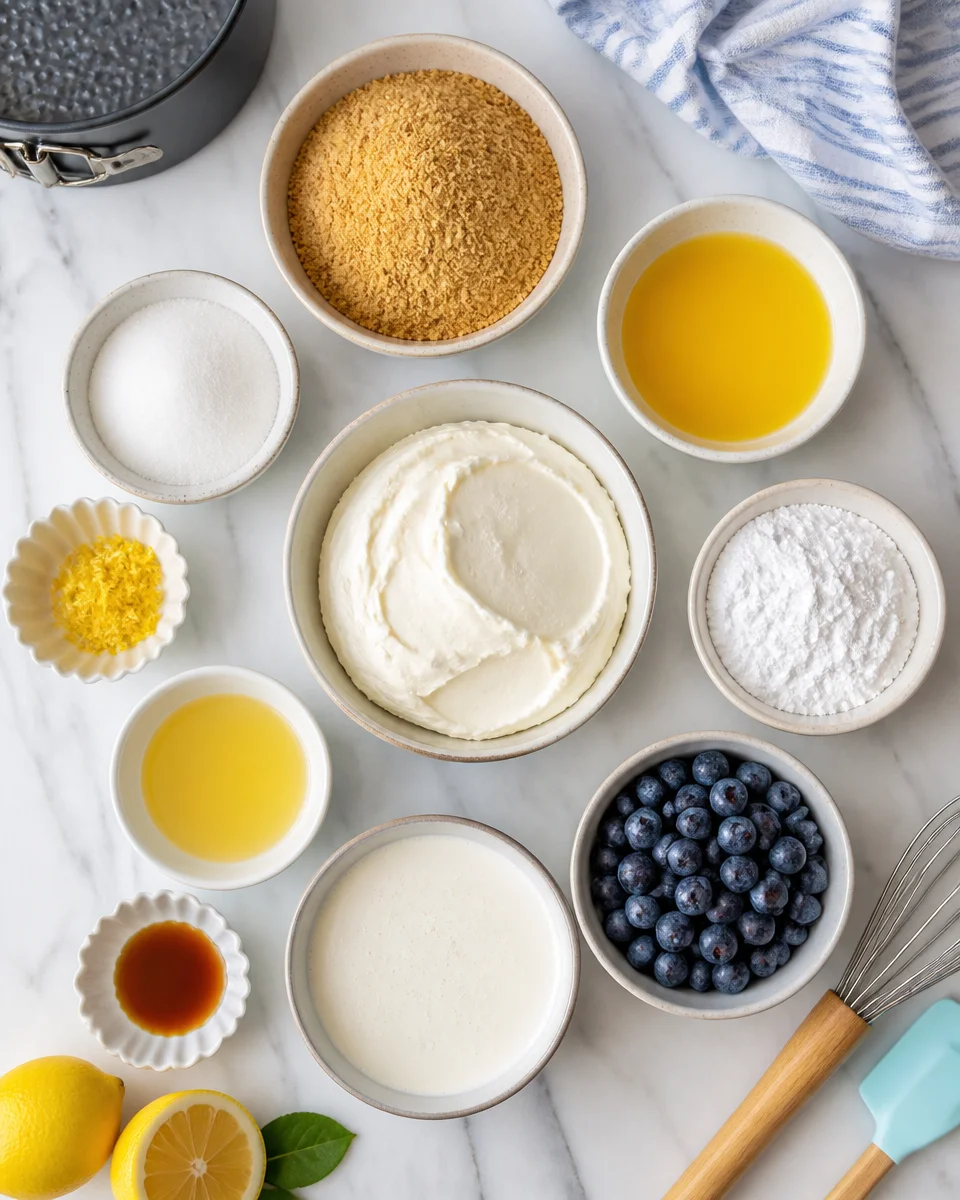 No-Bake Lemon Blueberry Cheesecake
