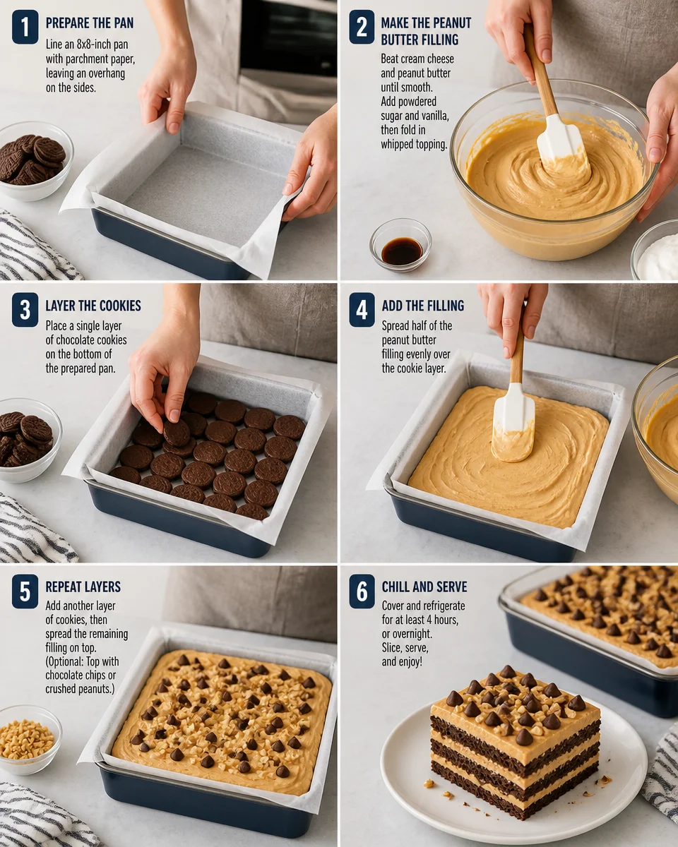 No-Bake Peanut Butter Chocolate Icebox Cake