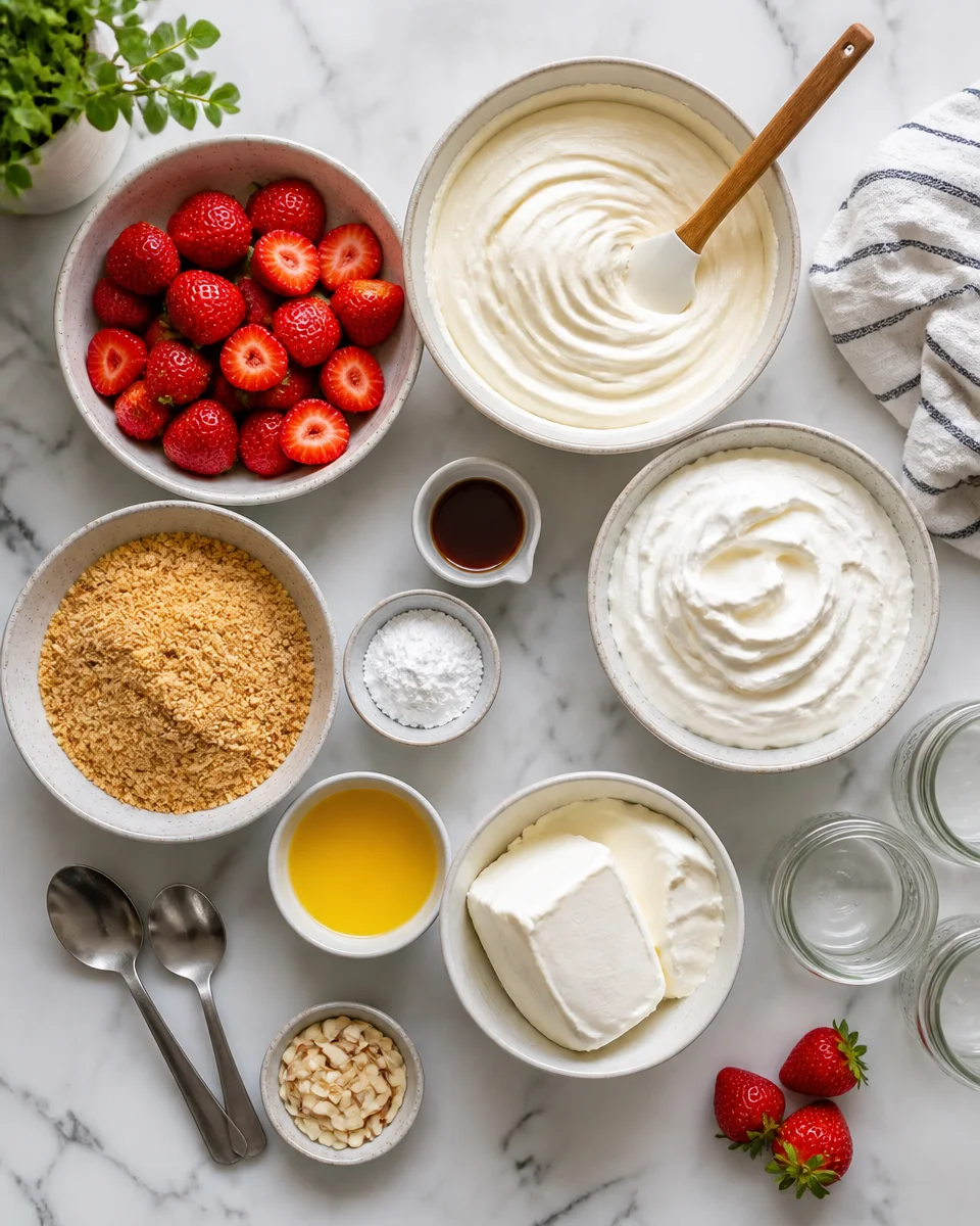 No-Bake Strawberry Cheesecake Jars