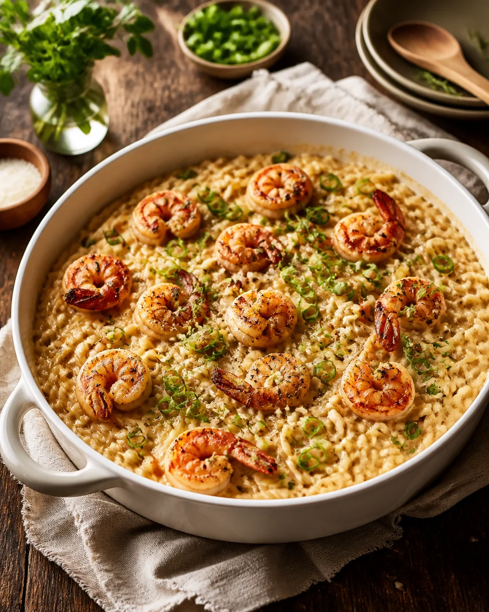 One Pan Marry Me Shrimp with Creamy Orzo