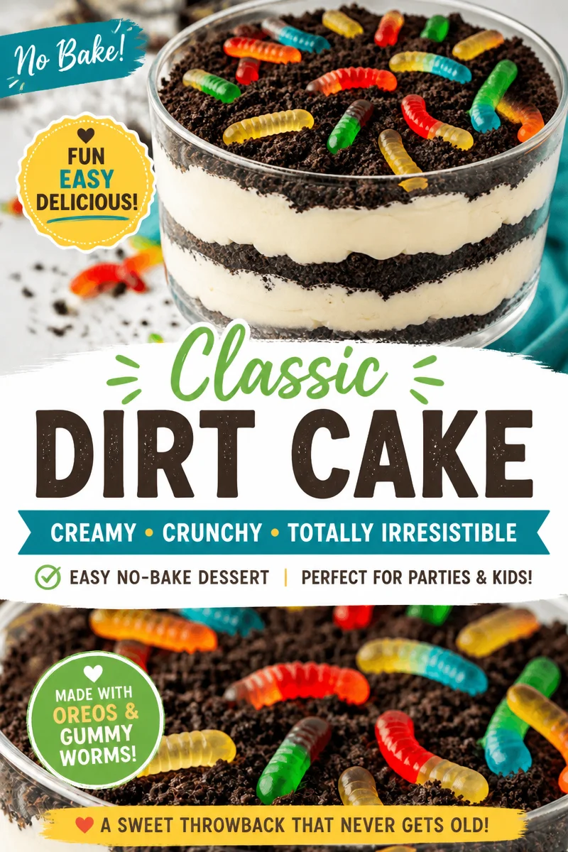 Oreo Dirt Cake with Gummy Worms