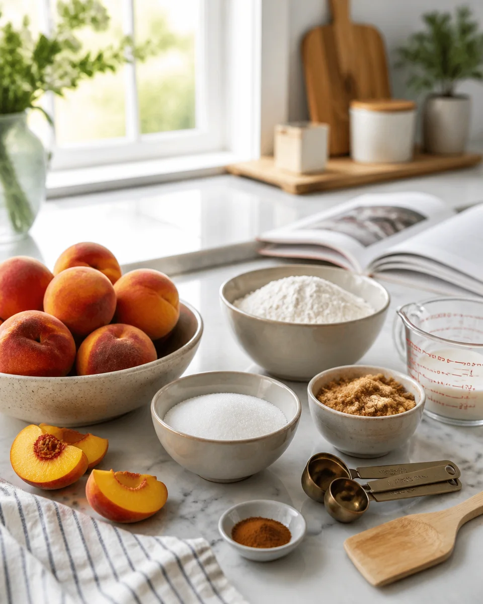 Peach Cobbler Dump Cake with Brown Sugar Crumble