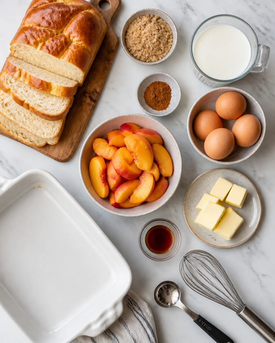 Peach French Toast Bake with Brown Sugar