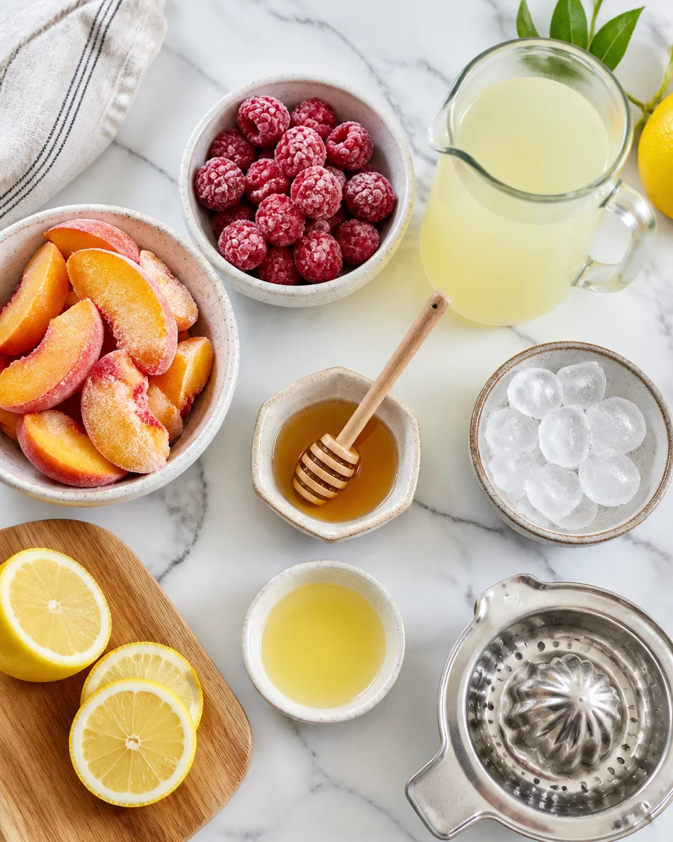 Peach Raspberry Lemonade Slush