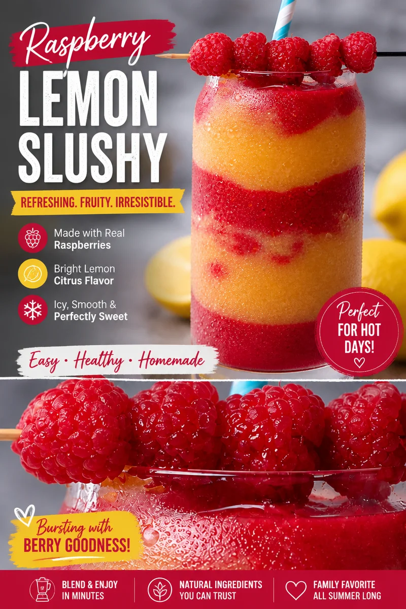 Peach Raspberry Lemonade Slush