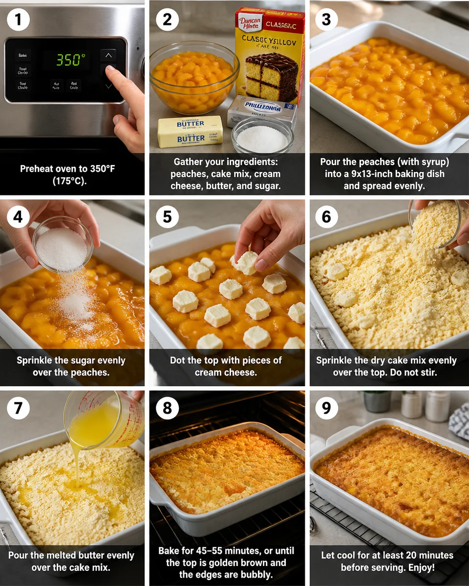 Peaches and Cream Dump Cake