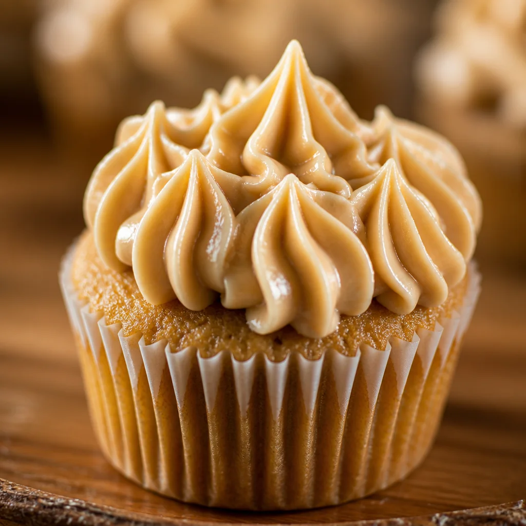 Peanut Butter Banana Heaven Cupcakes topped with rich peanut butter frosting