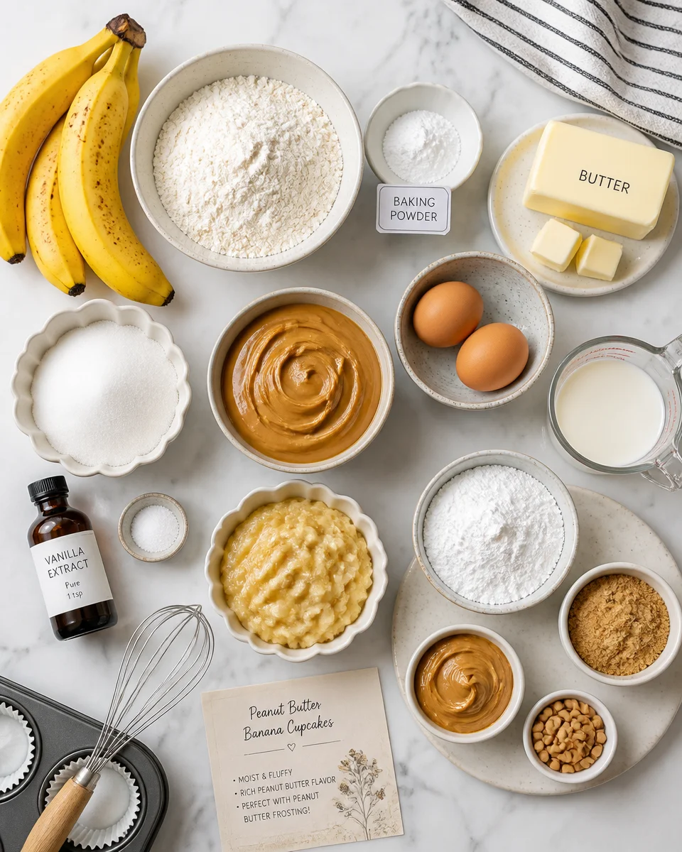 Peanut Butter Banana Heaven Cupcakes