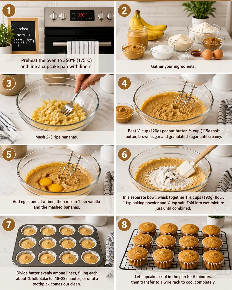Peanut Butter Banana Heaven Cupcakes