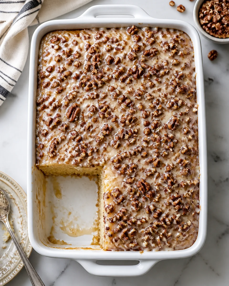 Pecan Praline Poke Cake