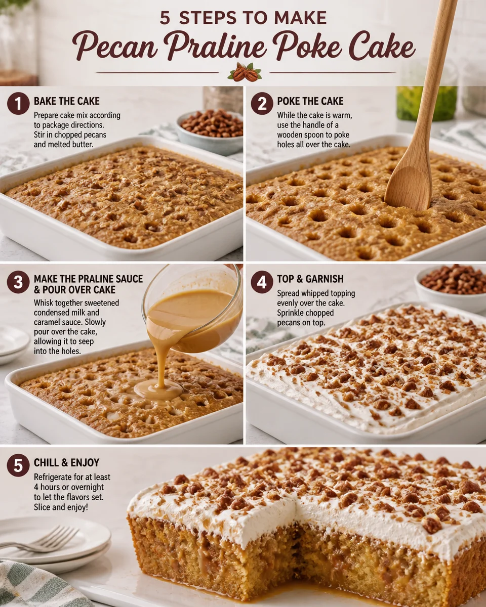 Pecan Praline Poke Cake