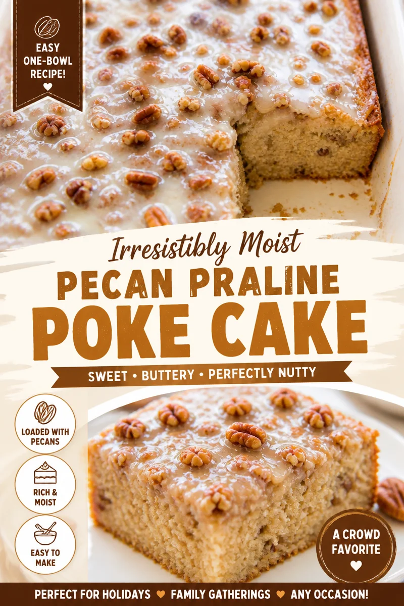 Pecan Praline Poke Cake