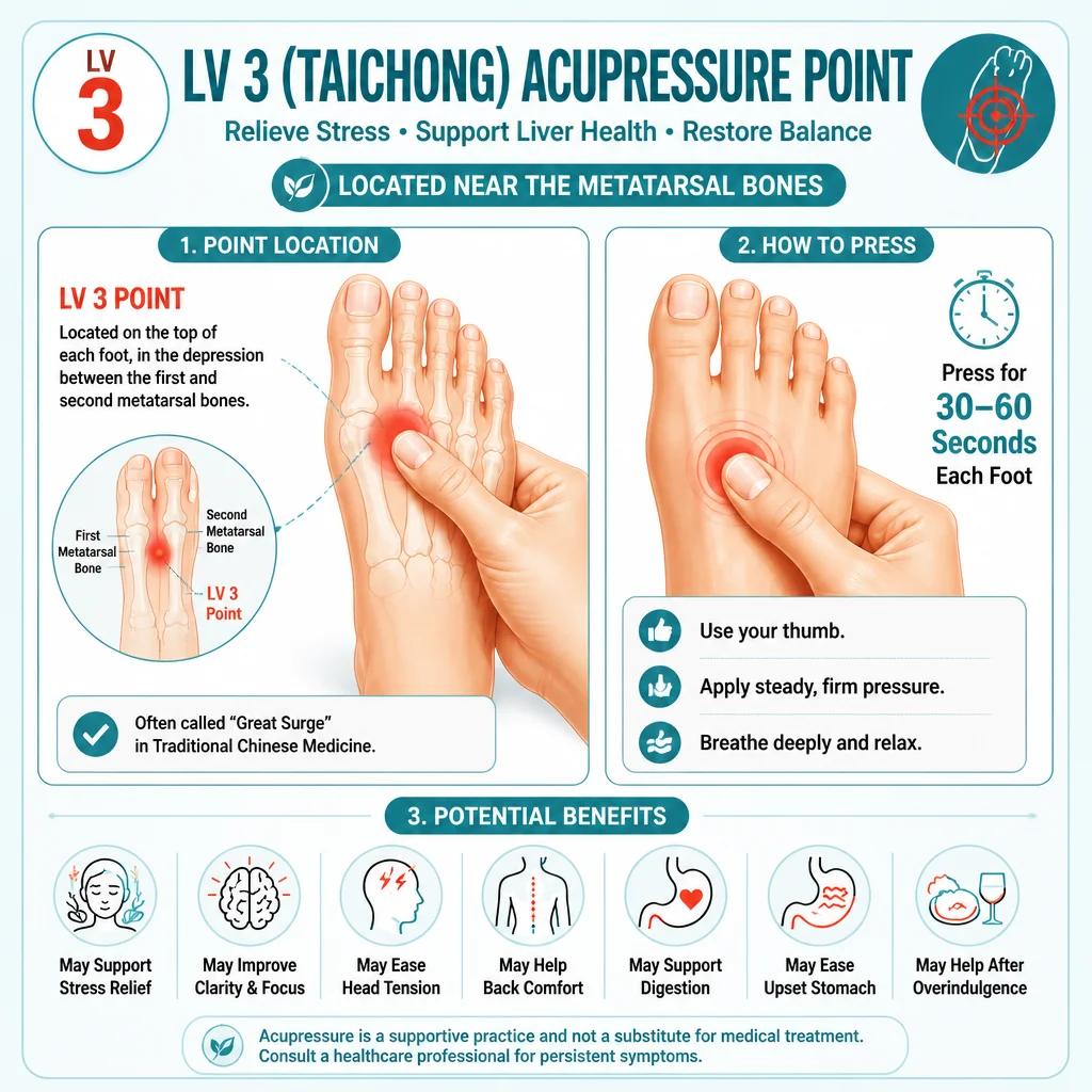 Illustration of foot pressure points and their effects on body health.