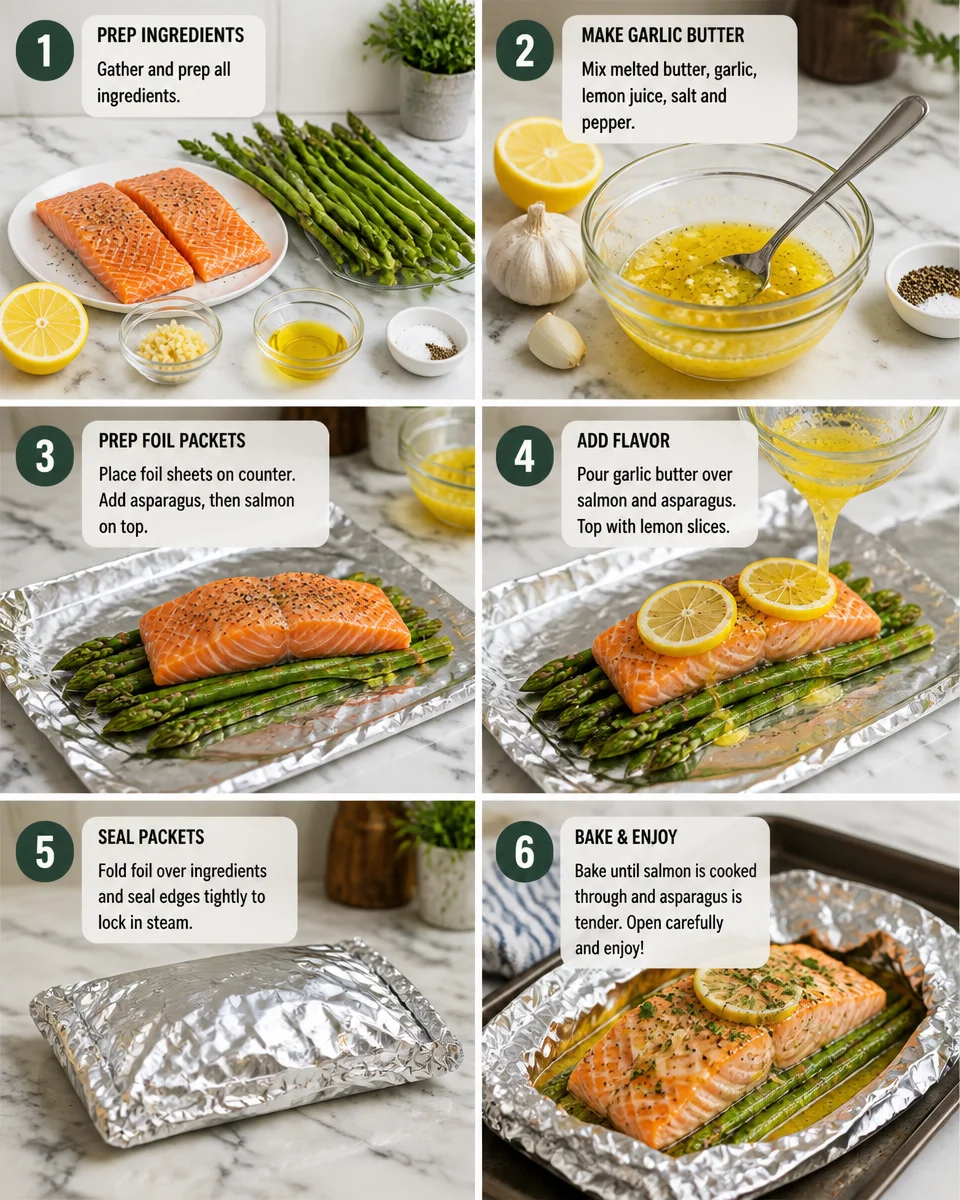 Salmon and Asparagus Lemon Butter Foil Packets