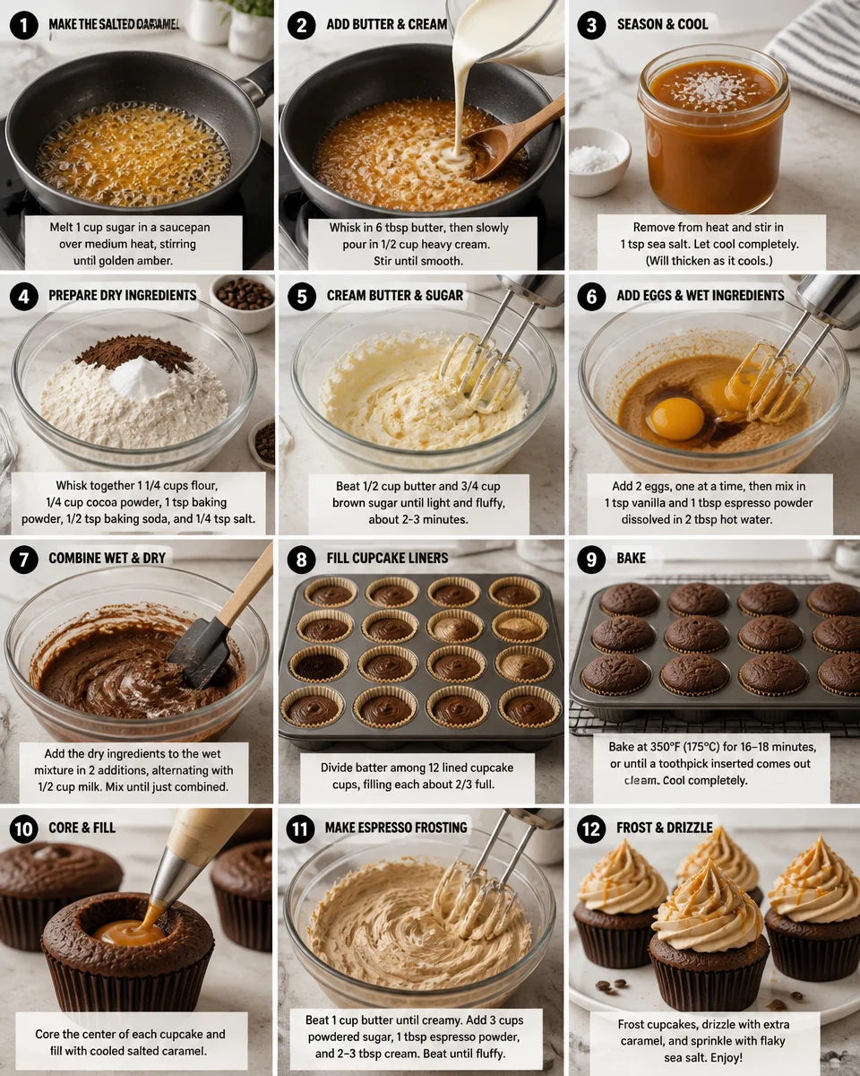 Salted Caramel Espresso Heaven Cupcakes