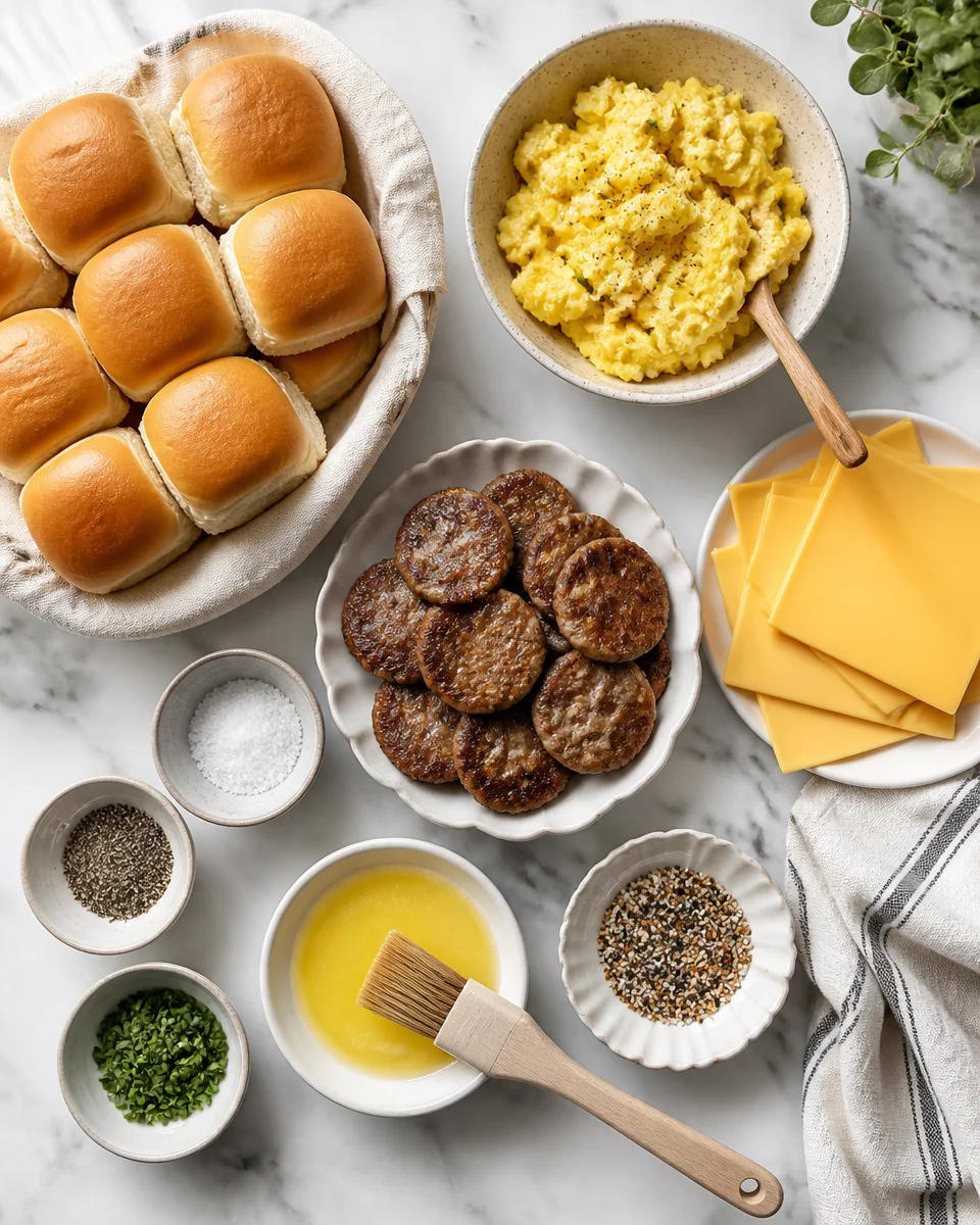 Sausage Egg and Cheese Breakfast Sliders