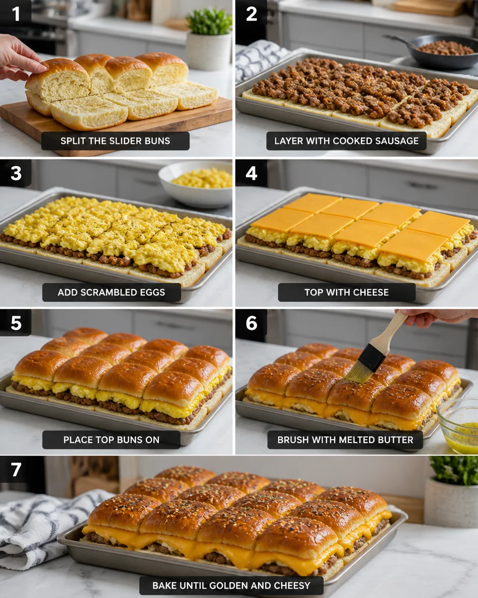 Sausage Egg and Cheese Breakfast Sliders