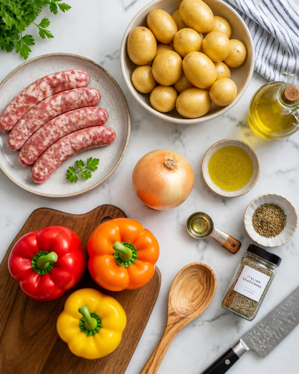 Sausage Potato and Pepper Foil Packets