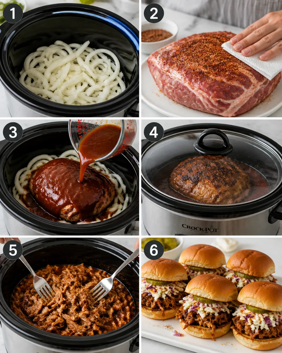 Slow Cooker BBQ Pulled Pork Sliders