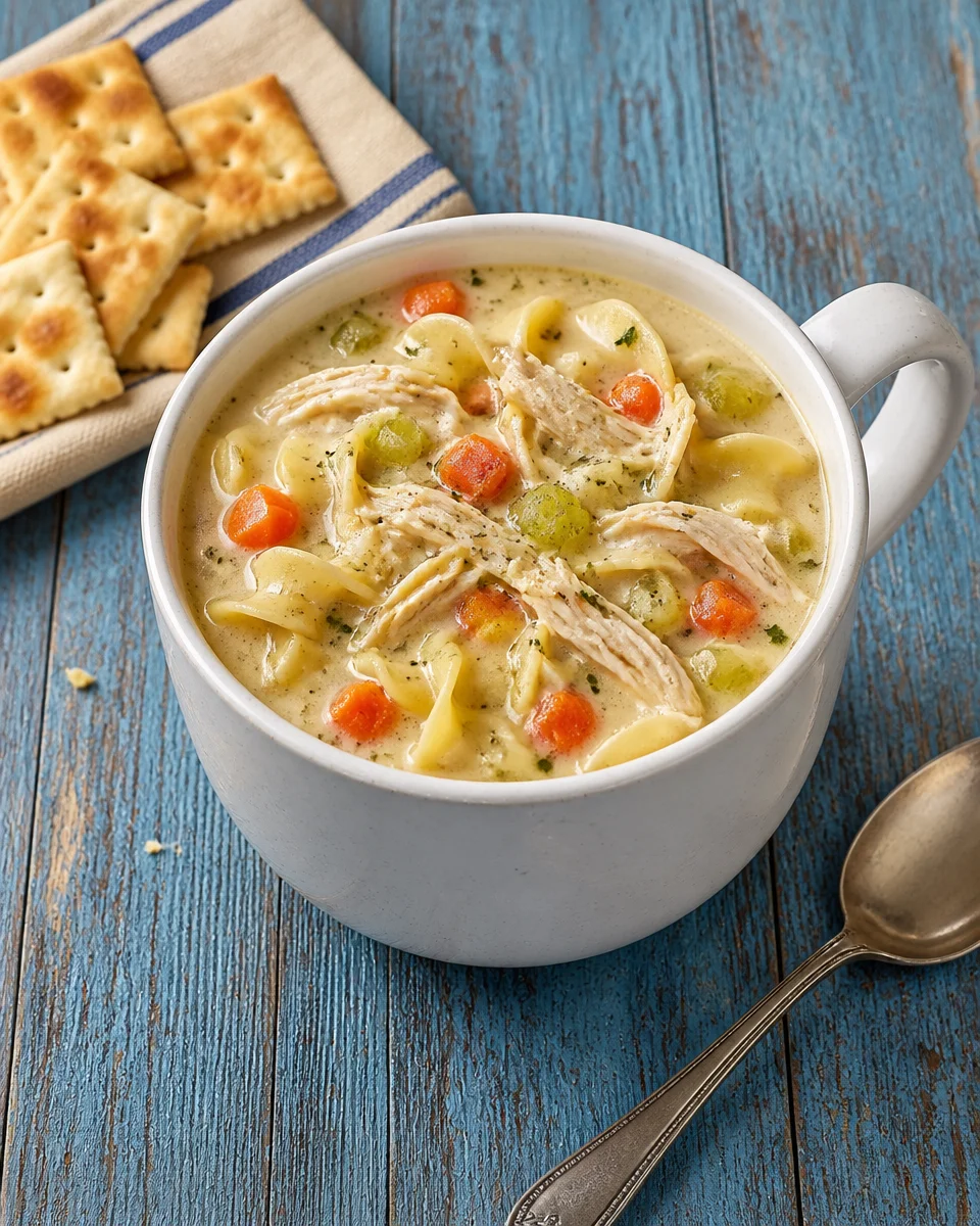 Slow Cooker Creamy Chicken Noodle Soup