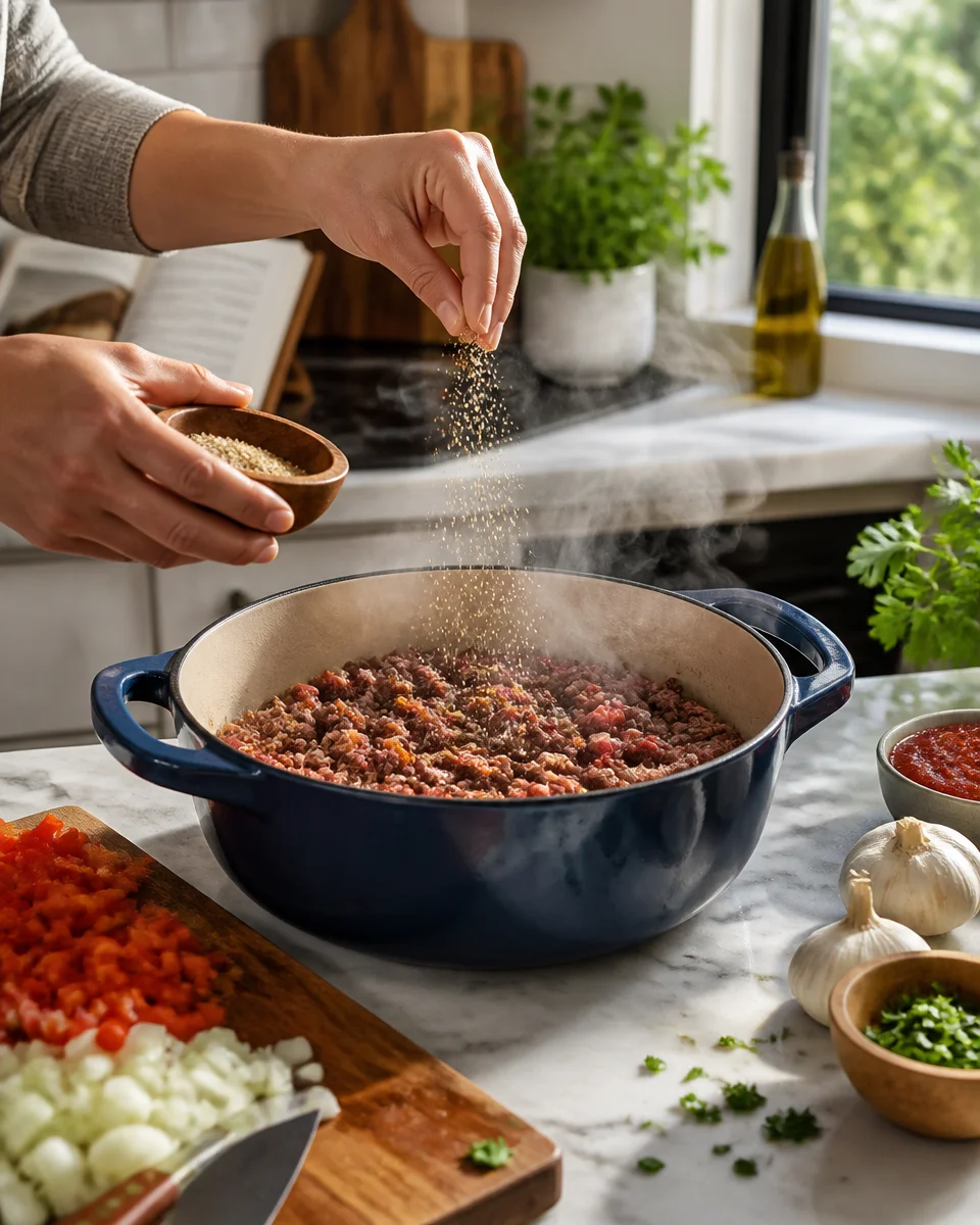 Slow Cooker Game Day Chili with Toppings Bar