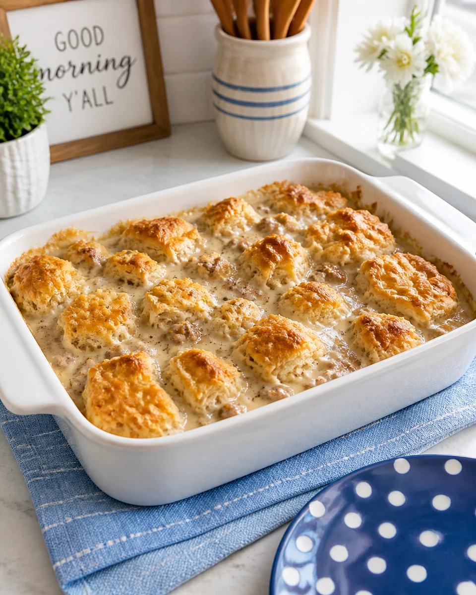 Southern Biscuits and Gravy Casserole