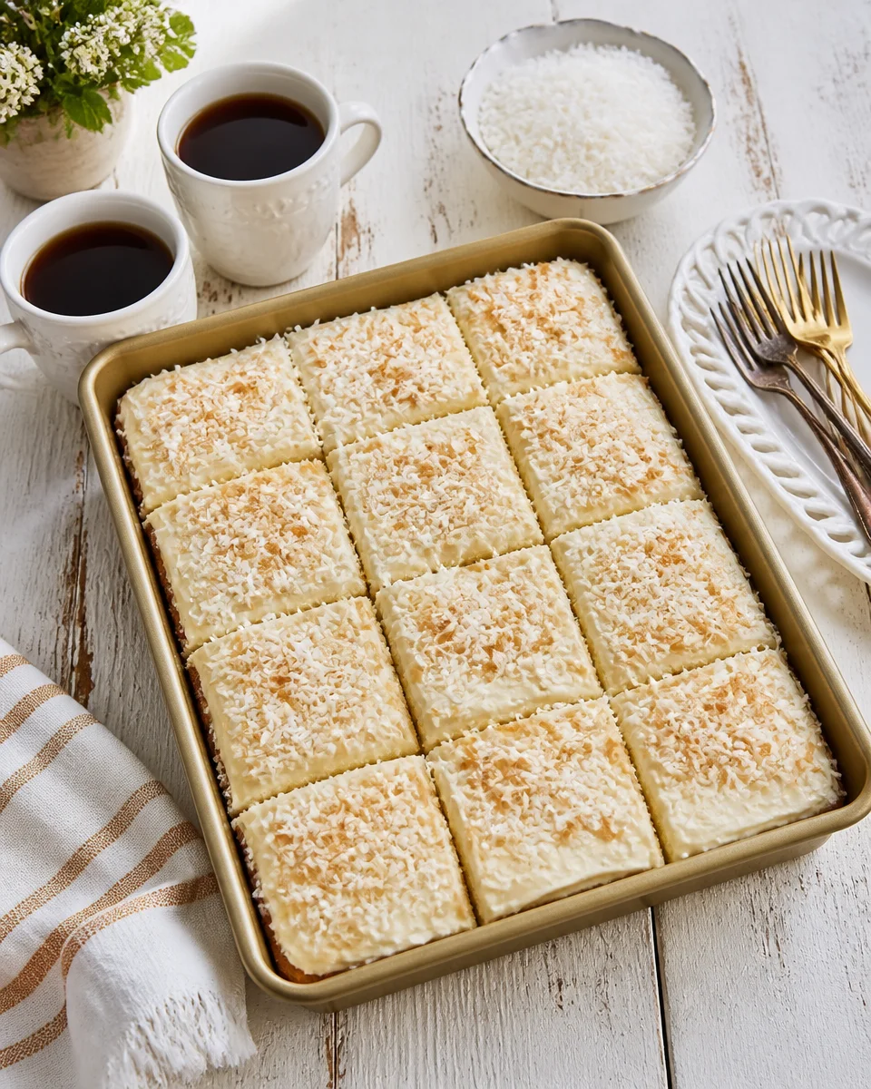 Southern Coconut Sheet Cake with Cream Cheese Frosting
