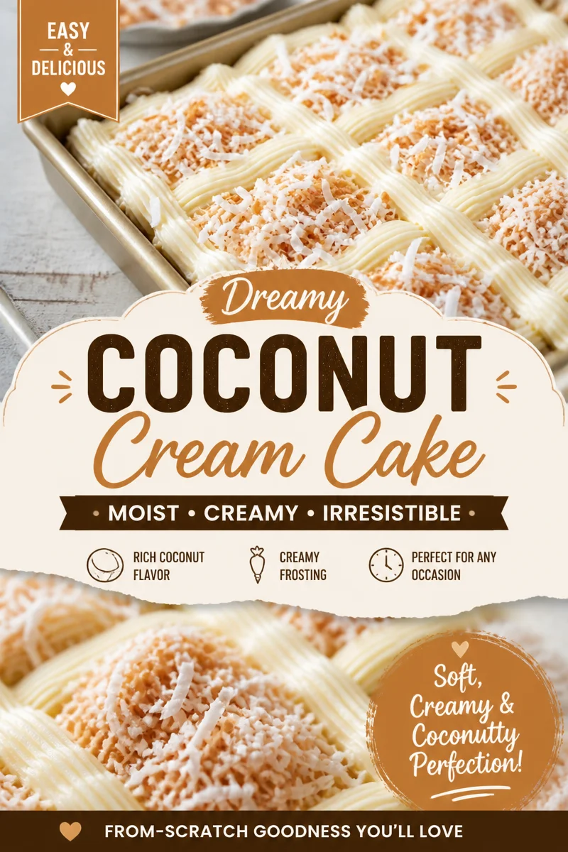 Southern Coconut Sheet Cake with Cream Cheese Frosting