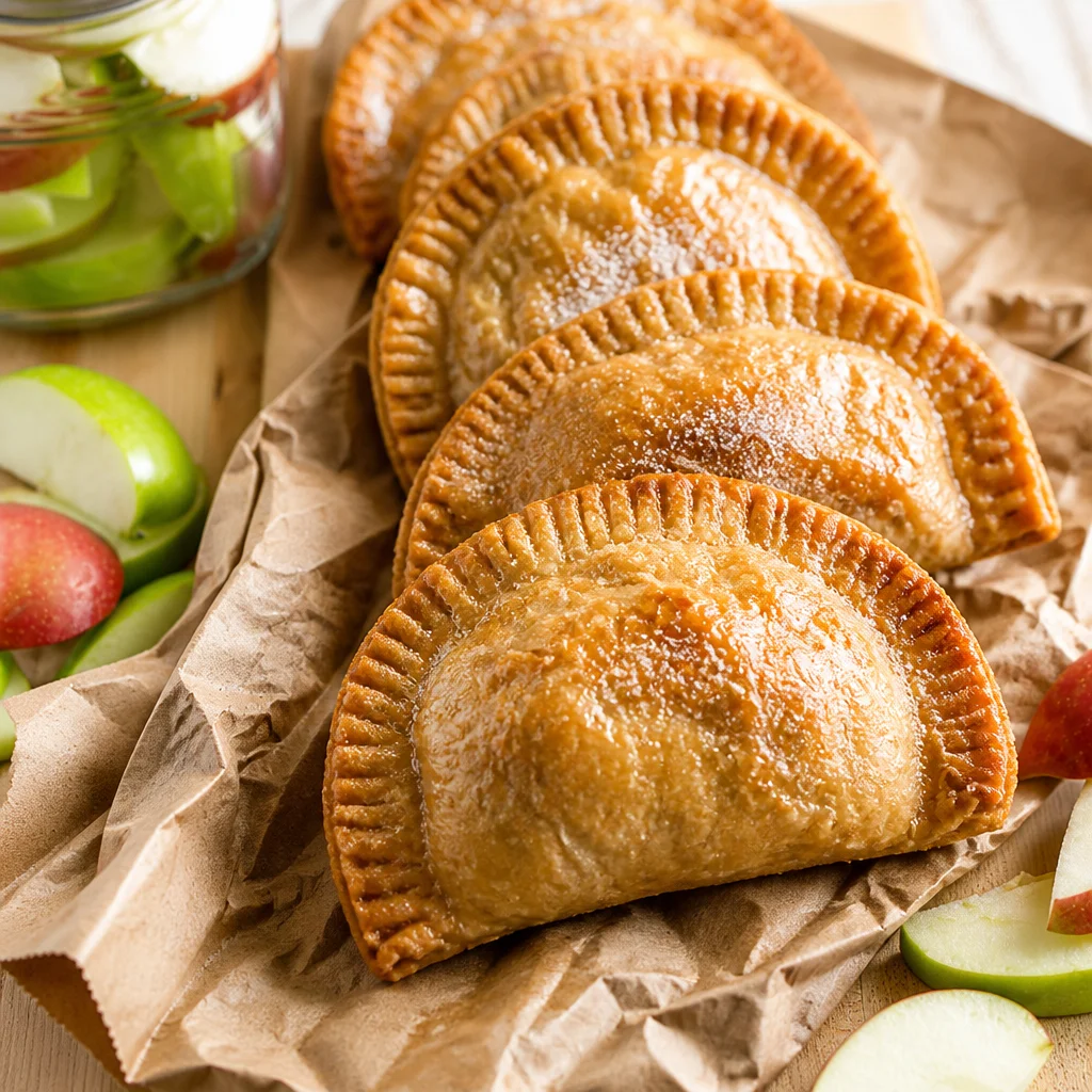 Southern Fried Apple Hand Pies filled with cinnamon apple filling in flaky crust.