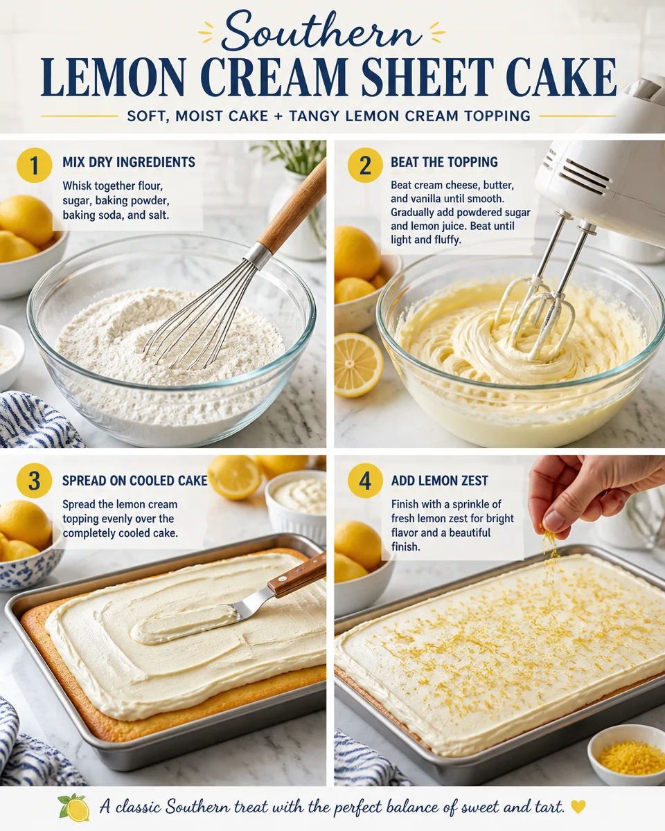 Southern Lemon Cream Sheet Cake