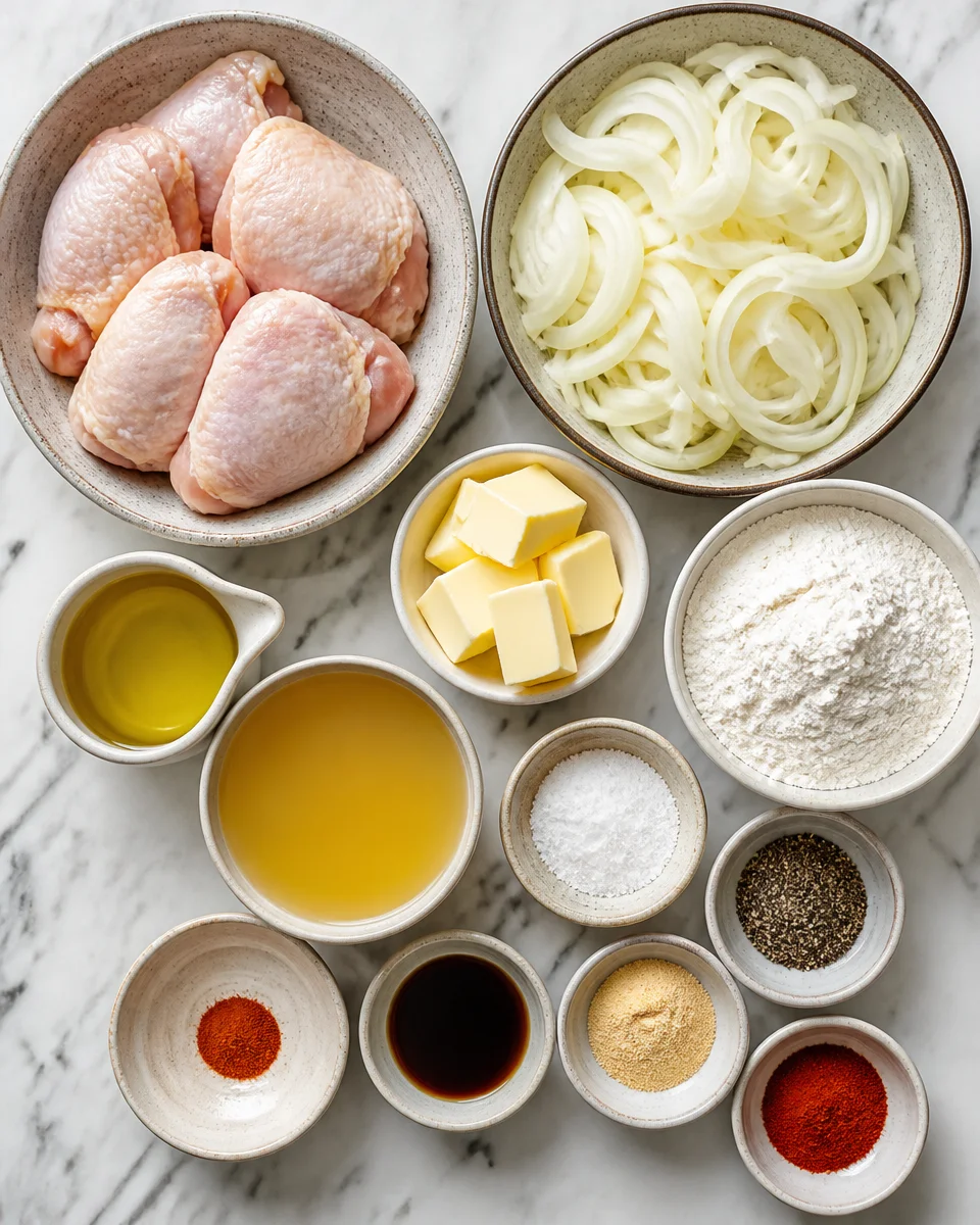 Southern Smothered Chicken with Onion Gravy